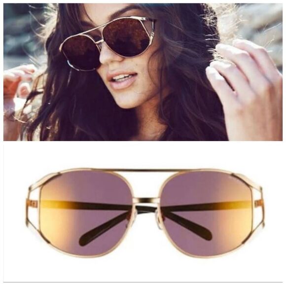 NIB WILDFOX Dynasty Gold Frame Sunglasses - Picture 1 of 6